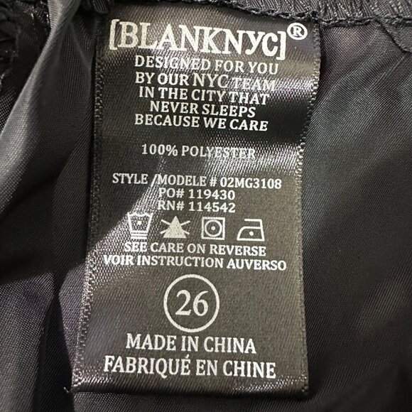 Blank‎ NYC Womens Size 26 Time Machine Black Nylon Paper Bag Pants Self Belt NWT - Picture 6 of 6
